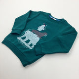 'Take Care Of Our Planet' Aarctic Animals Green Sweatshirt - Boys 4-5 Years