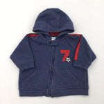 Football Zip Up Navy Hoodie - Boys 0-3 Months