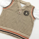 Cream Tank Top with Faux White T-Shirt - Boys 6-9 Months