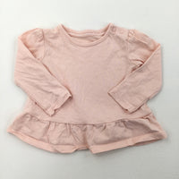 Light Pink Long Sleeve Top - Girls 3-6 Months