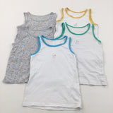 Pack Of 5 Dinosaurs Vests - Boys 5-6 Years