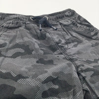 Camouflage Black & Grey Cotton Shorts - Boys 5-6 Years