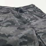 Camouflage Black & Grey Cotton Shorts - Boys 5-6 Years