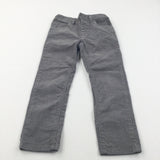 Grey Corduroy Trousers with Adjustable Waistband - Boys 5-6 Years