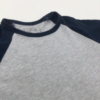 Navy & Grey T-Shirt - Boys 5-6 Years