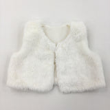 White Fluffy Gilet - Girls 6-9 Months