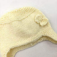 Cream Sparkle Knitted Hat - Girls 6-9 Months