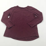 Maroon Speckled Long Sleeve Top - Boys 5-6 Years