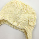 Cream Sparkle Knitted Hat - Girls 6-9 Months