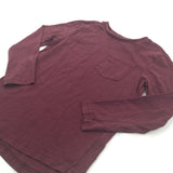 Maroon Speckled Long Sleeve Top - Boys 5-6 Years