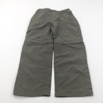 Olive Green Walking Trousers/Zip Off Shorts with Adjustable Waistband - Boys/Girls 5-6 Years