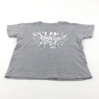 'I Am Rawrsome' Dinosaur Grey T-Shirt - Boys 5-6 Years