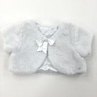 White Fluffy Cardigan - Girls 6-9 Months