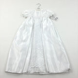 **NEW** Embroidered Flowers White Christening Dress/Gown - Girls 0-3 Months