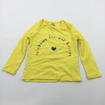 'Rainbors For Our Heroes' Yellow Long Sleeve Top - Girls 9-12 Months