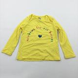 'Rainbors For Our Heroes' Yellow Long Sleeve Top - Girls 9-12 Months
