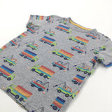 Colourful Vehicles Grey T-Shirt - Boys 5-6 Years