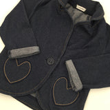 Hearts Denim Look Blazer - Girls 2-3 Years