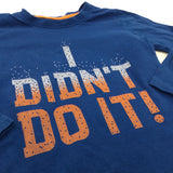 'I Didn't Do It' Blue & Orange Long Sleeve Top - Boys 18-24 Months