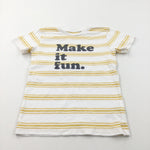 'Make It Fun' Yellow & White T-Shirt - Boys 4-5 Years