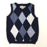 Blue & White Tank Top - Boys 6-9 Months