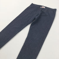 Dark Blue Denim Effect Jeggings - Girls 5-6 Years