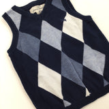 Blue & White Tank Top - Boys 6-9 Months