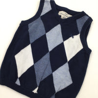 Blue & White Tank Top - Boys 6-9 Months