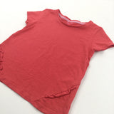 Red T-Shirt with Frill Detail - Girls 5-6 Years