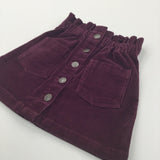 Burgundy Corduroy Skirt - Girls 5-6 Years