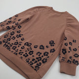 Animal Print Glittery Orange/Brown Sweatshirt Dress - Girls 6 Years