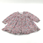 Flowers Brown Cord Long Sleeve Dress - Girls 2-3 Years