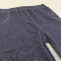 Dark Blue Denim Effect Jeggings - Girls 5-6 Years