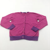 Pink & Purple Lightweight Knitted Cardigan - Girls 5-6 Years