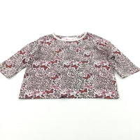 Butterflies & Flowers Pink & Black Cropped T-Shirt - Girls 4-5 Years