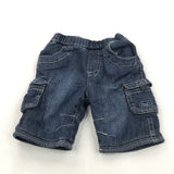 'Tigger' Badge Dark Blue Fleece Lined Denim Jeans - Boys Newborn