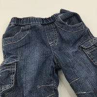 'Tigger' Badge Dark Blue Fleece Lined Denim Jeans - Boys Newborn