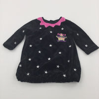 'Hubble Bubble I'm In Trouble' Black Velour Dress - Girls 3-6 Months - Halloween