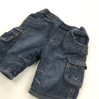 'Tigger' Badge Dark Blue Fleece Lined Denim Jeans - Boys Newborn