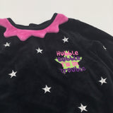 'Hubble Bubble I'm In Trouble' Black Velour Dress - Girls 3-6 Months - Halloween