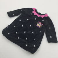 'Hubble Bubble I'm In Trouble' Black Velour Dress - Girls 3-6 Months - Halloween