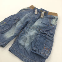 Mid Blue Denim Cargo Shorts - Boys 7 Years