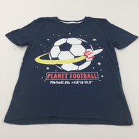 'Planet Football' Rocket Navy T-Shirt - Boys 6-8 Years