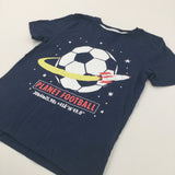 'Planet Football' Rocket Navy T-Shirt - Boys 6-8 Years