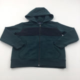 Bottled Green & Black Zip Up Hoodie Sweatshirt - Boys 7 Years