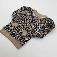 Animal Print Sequinned Knitted Jumper - Girls 4-5 Years