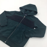 Bottled Green & Black Zip Up Hoodie Sweatshirt - Boys 7 Years