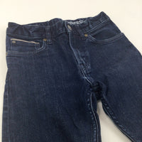 Dark Blue Denim Jeans with Adjustable Waistband - Boys 6-7 Years