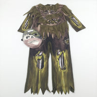 **NEW** Spooky Swamp Zombie Costume with Matching Mask - Boys/Girls 5-6 Years - Halloween