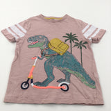 Dinosaur & Scooter Pink T-Shirt - Boys 6-7 Years